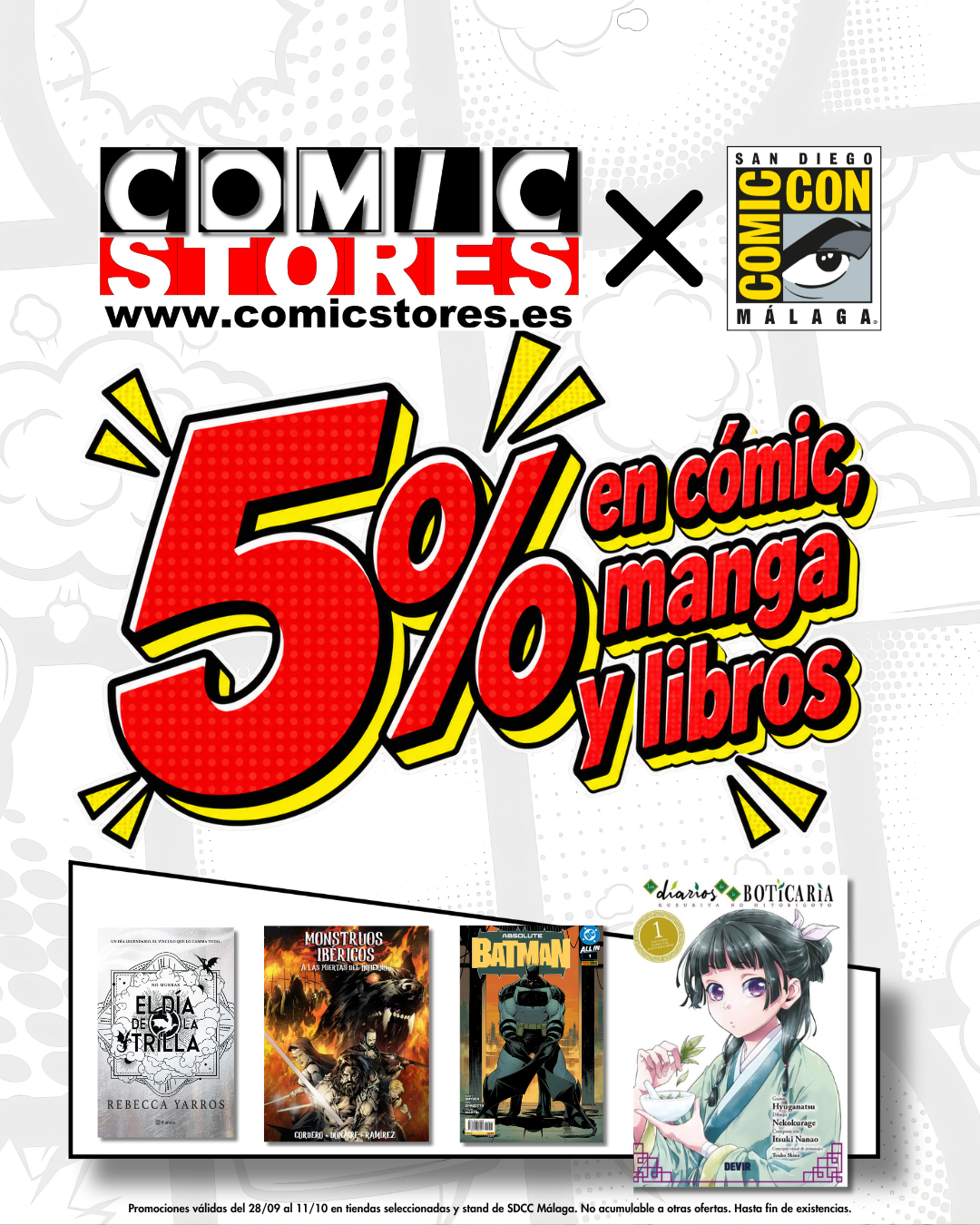 5% de descuento en cómics, manga y libros Comic Stores Comic-Con