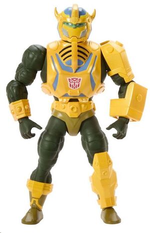 MASTERS OF THE UNIVERSE X TRANSFORMERS FIGURA BUMBLEBEE ARMOR MAN-AT-ARMS HEO EUROPEAN EXCLUSIVE 14 CM