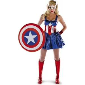 SALDO - CAPITAN AMERICA DISFRAZ ADULTO CHICA DELUXE CAPITANA AMERICA T-S           