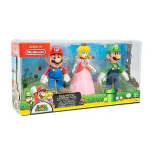 NINTENDO PACK 3 FIGURAS 10 CM SUPER MARIO MUSHROOM KINGDOM                 