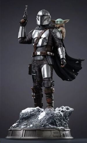 STAR WARS THE MANDALORIAN ESTATUA MANDO Y GROGU 25 CM