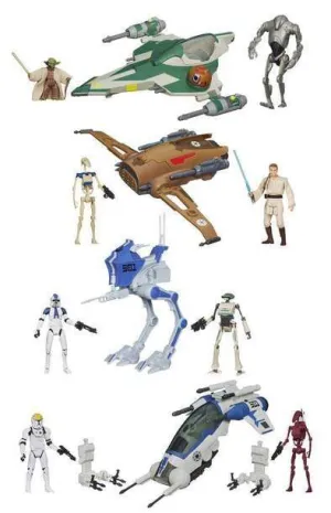 STAR WARS CAJA DE 4 VEHICULOS CON 2 FIGURAS 2013 CLASS I WAVE 1            