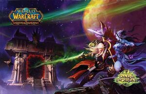 WORLD OF WARCRAFT JCC TAPETE DE JUEGO A TRAVES DEL PORTAL                  