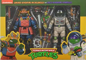 TORTUGAS NINJA SPACE ADVENTURE DONATELLO & SAMURAI ADVENTURE MICHELANGELO PACK 2 SCALE ACTION FIG. 18 CM