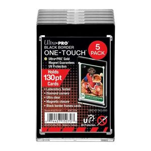 FUNDA RIGIDA ONE-TOUCH 130PT BLACK BORDER PACK 5 UDS                       