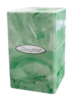 DECK BOX SATIN TOWER MARBLE VERDE LIMA / BLANCO (100) ULTRA PRO