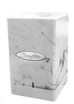 ULTRA PRO CAJA DE MAZO SATIN TOWER MARMOL BLANCO / NEGRO