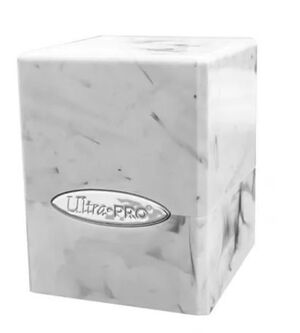 DECK BOX SATIN CUBE MARBLE BLANCO / NEGRO (100) ULTRA PRO