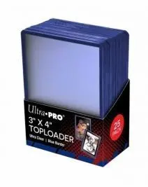 FUNDA TOPLOADER ESTANDAR ULTRA PRO AZUL BORDER (25)