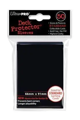 DECK PROTECTOR ULTRA PRO BLACK (NEGRO) (50) NUEVO TAMAÑO - 66 X 91MM       