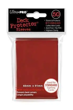DECK PROTECTOR ULTRA PRO RED (ROJO) (50) NUEVO TAMAÑO - 66X91              
