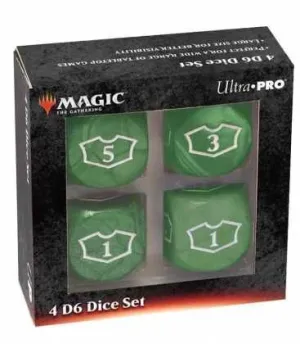 MAGIC THE GATHERING DICE SET DE 6 DELUXE LOYALTY 22 MM GREEN               