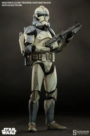 STAR WARS WOLFPACK CLONE TROOPER 104TH BATALLION FIGURA 30 CM SIXTH SCALE  