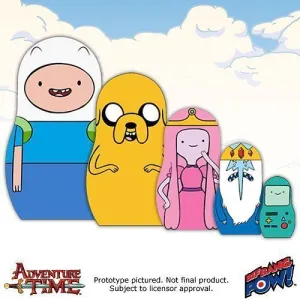 HORA DE AVENTURAS MATRIOSKAS SET DE 5 FIGURAS DE MADERA APILABLES          
