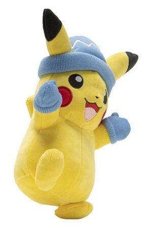 POKÉMON PELUCHE PIKACHU CON GORRO Y MANOPLAS DE INVIERNO 20 CM