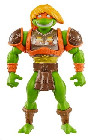 MOTU X TMNT: TORTUGAS DE GRAYSKULL FIGURA MICHELANGELO 14 CM