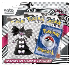 POKEMON JCC ESCARLATA Y PÚRPURA: LLAMA BLANCA COLECCIÓN CON PEGATINAS ESPECIALES