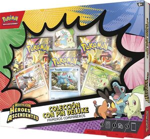 POKEMON JCC MEGAEVOLUCIÓN HÉROES ASCENDENTES COLECCIÓN CON PIN DELUXE PRIMEROS COMPAÑEROS