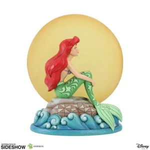 LA SIRENITA ESTATUA 19CM ARIEL SENTADA EN LA ROCA CON LUNA                 