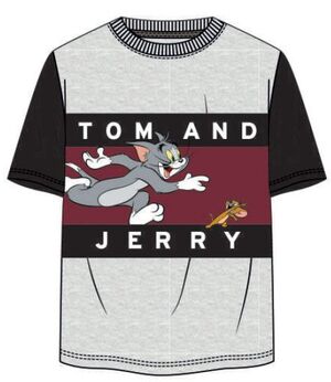 TOM Y JERRY CAMISETA GRIS MANGAS NEGRAS TOM AND JERRY L