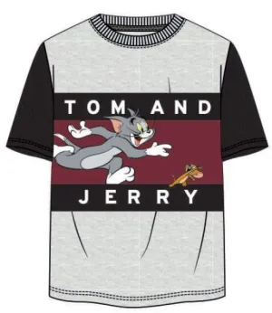 TOM Y JERRY CAMISETA GRIS MANGAS NEGRAS TOM AND JERRY XL