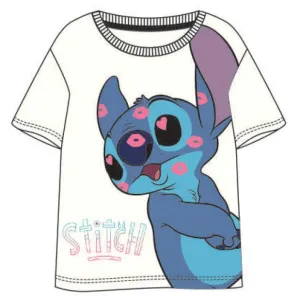 LILO Y STITCH CAMISETA BLANCA MUJER STITCH M/L