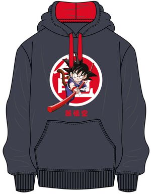 DRAGON BALL Z SUDADERA AZUL CON CAPUCHA GOKU CON BASTÓN MÁGICO S