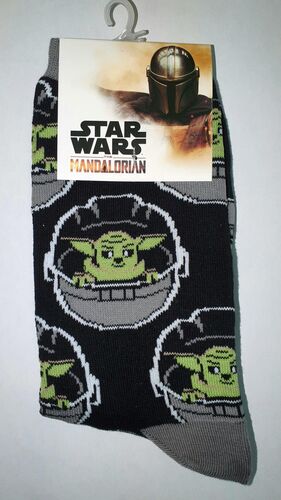 STAR WARS EL MANDALORIANO CALCETINES ADULTO NEGRO CÁPSULA BABY YODA