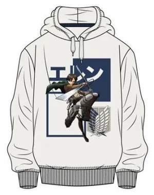 ATAQUE A LOS TITANES SUDADERA CON CAPUCHA COLOR CREMA EREN XL
