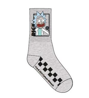 RICK & MORTY CALCETINES DEPORTIVO GRIS RICK (TALLA UNICA)