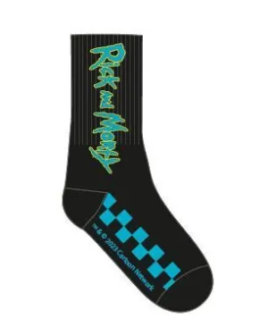RICK & MORTY CALCETINES DEPORTIVO NEGRO LOGO (TALLA UNICA)