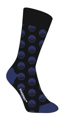 POKEMON CALCETIN POKEBALL NEGRO Y MORADO