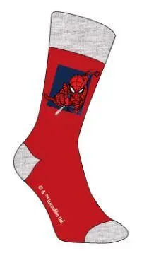 SPIDERMAN CALCETIENES GRIS Y ROJO HOMBRE ARAÑA (TALLA UNICA)