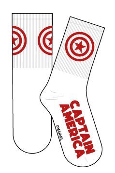 MARVEL CALCETINES SPORT CAPITAN AMERICA BLANCOS