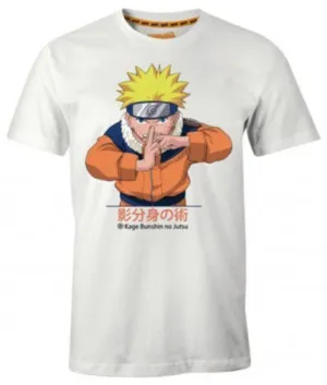 NARUTO CAMISETA BLANCA MULTICLONAJE L NARUTO CAMISETA BLANCA MULTICLONAJE L