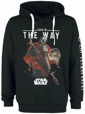 STAR WARS THE MANDALORIAN SUDADERA CON GORRO NEGRA THE WAY XXL             