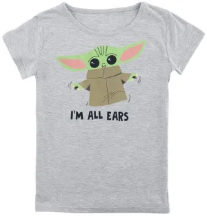 STAR WARS THE MANDALORIAN CAMISETA GRIS NIÑO 12 AÑOS I'M ALL EARS