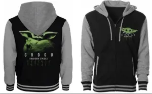 STAR WARS THE MANDALORIAN CHAQUETA CON CAPUCHA NEGRA Y GRIS GROGU UNKNOWN SPECIES S