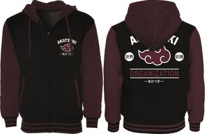 NARUTO CHAQUETA NEGRA/BURDEOS VARSITY AKATSUKI S