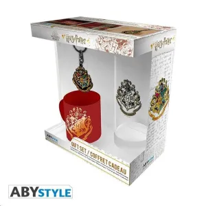 HARRY POTTER PACK VASO 29 CL + LLAVERO METALICO + MINI TAZA HOGWARTS