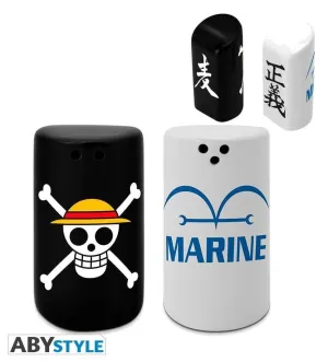 ONE PIECE SALERO Y PIMENTERO SKULL Y MARINE                                