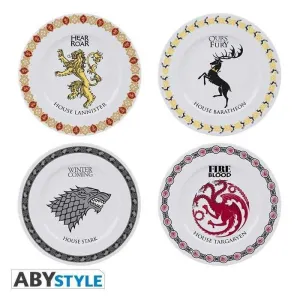 JUEGO DE TRONOS SET DE 4 PLATOS ESCUDO CASAS                               