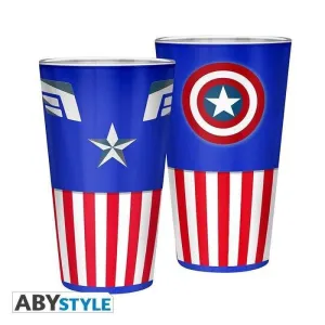 CAPITAN AMERICA VASO GRANDE 400ML ESCUDO                                   