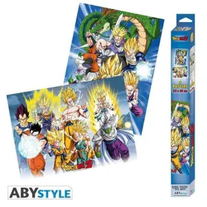 POSTER DRAGON BALL Z GROUPS (SET 2 POSTERS) 52 X 38 CM                     