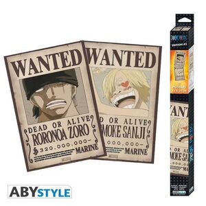 POSTER ONE PIECE WANTED ZORO & SANJI (SET 2 POSTERS) 52 X 35 CM            
