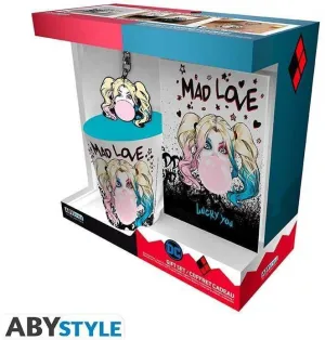 HARLEY QUINN SET REGALO TAZA 250ML + LLAVERO + NOTEBOOK                    