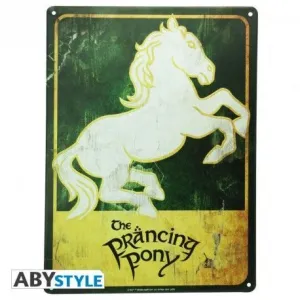 EL SEÑOR DE LOS ANILLOS PLACA DE METAL PONY RAMPANTE 28X38