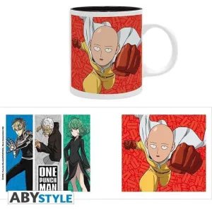 ONE PUNCH MAN TAZA 320ML SAITAMA Y S CLASS HEROES                          