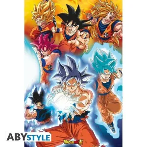 POSTER DRAGON BALL SUPER GOKU'S TRANSFORMATIONS 91.5 X 61 CM