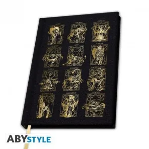 CABALLEROS DEL ZODIACO CUADERNO PREMIUM A5 ARMADURAS DORADAS